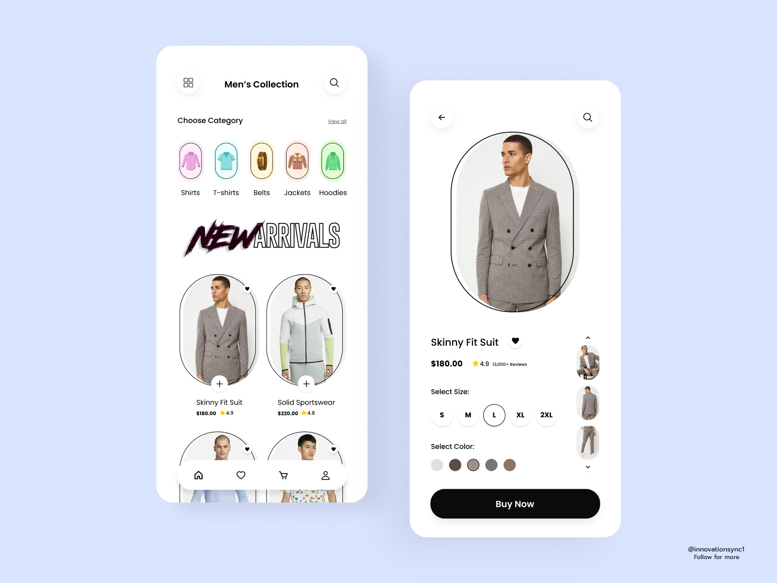 Men's Clothing App by InnovationSync on Dribbble