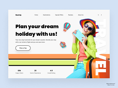 Travel Website Landing Page 3d animation art branding dashboard digitaldesign flatdesign graphic design illustration innovationsync landing page logo mobile motion graphics nft product design typography ui vector webdesign