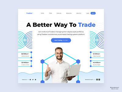 Trading Website Landing Page 3d animation art branding dashboard digitaldesign flatdesign graphic design illustration innovationsync logo minimal mobile motion graphics nft product design typography ui vector webdesign