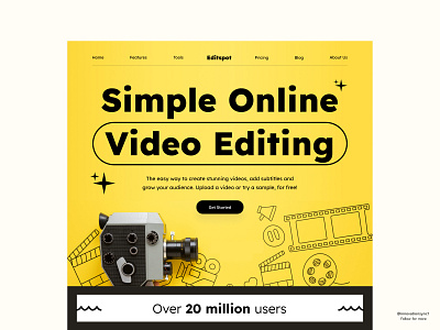 Online Video Editing Website 3d animation art branding dashboard digitaldesign flatdesign graphic design illustration innovationsync landing page logo mobile motion graphics nft product design typography ui vector webdesign