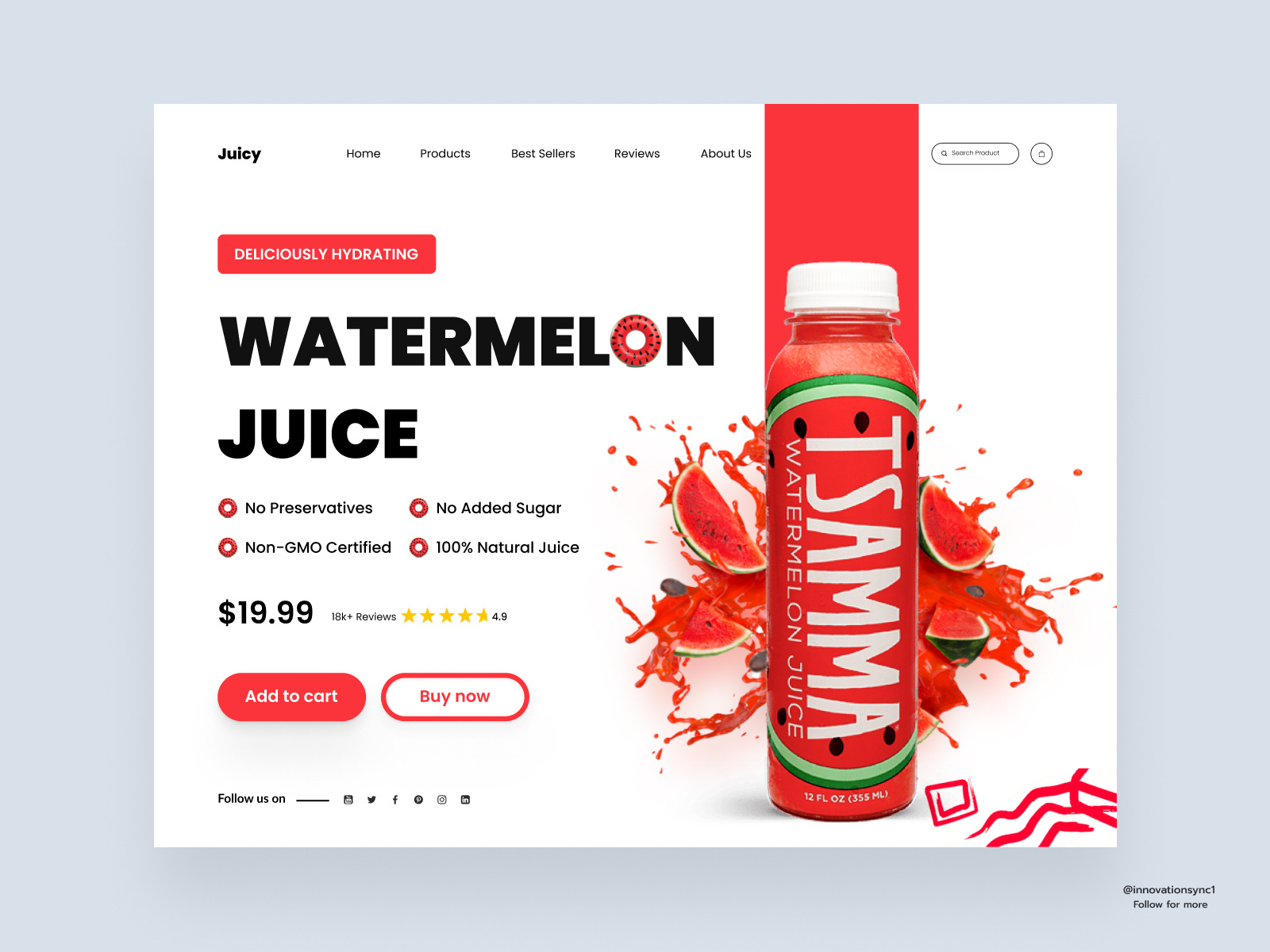 Juice site by InnovationSync on Dribbble