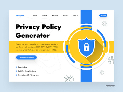 Privacy Policy Generator 3d animation art branding digitaldesign flatdesign graphic design icon illustration innovationsync landing page logo mobile motion graphics nft product design typography ui vector webdesign