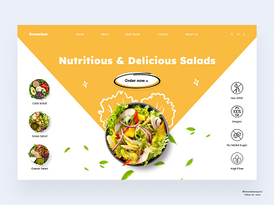 Salad Website Landing Page 3d animation art branding digitaldesign ecommerce flatdesign graphic design illustration innovationsync logo mobile motion graphics nft product design shopify typography ui vector webdesign