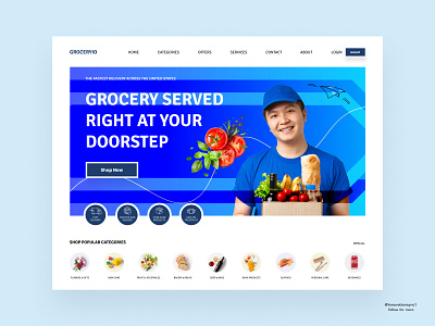 Grocery Website Landing Page 3d animation art branding digitaldesign ecommerce flatdesign graphic design illustration innovationsync landing page logo mobile motion graphics nft product design typography ui vector webdesign