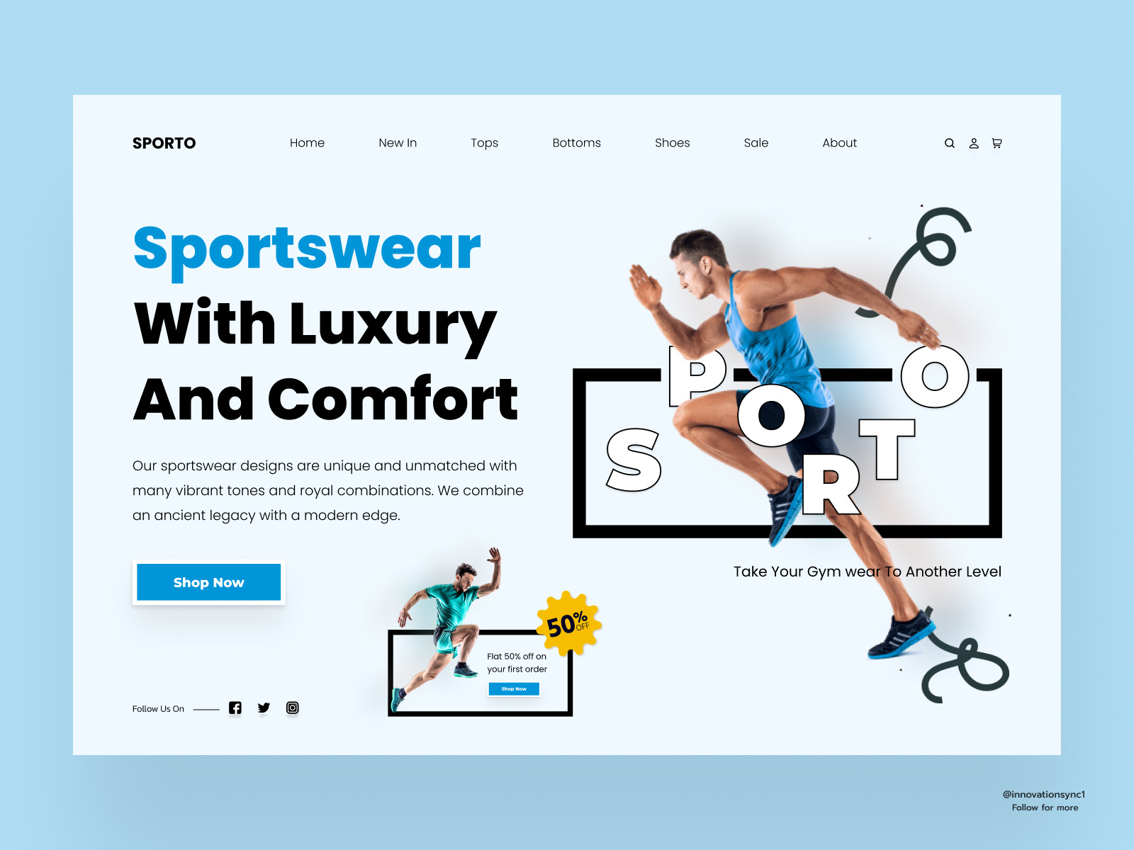 Sportswear site by InnovationSync on Dribbble