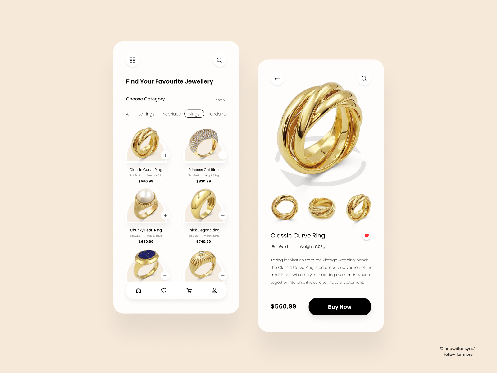 Jewelry App by InnovationSync on Dribbble