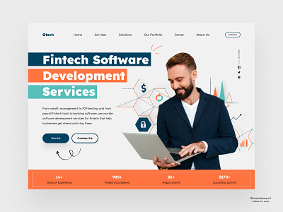 Fintech Software Development Website 3d animation art branding digitaldesign flatdesign graphic design icon illustration innovationsync landing page logo mobile motion graphics nft product design typography ui vector webdesign