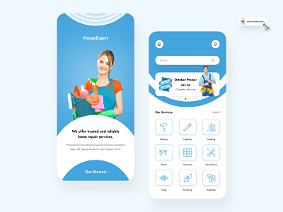 Home Services App 3d animation art branding dashboard digitaldesign flatdesign graphic design icon illustration innovationsync logo mobile motion graphics nft product design typography ui vector webdesign