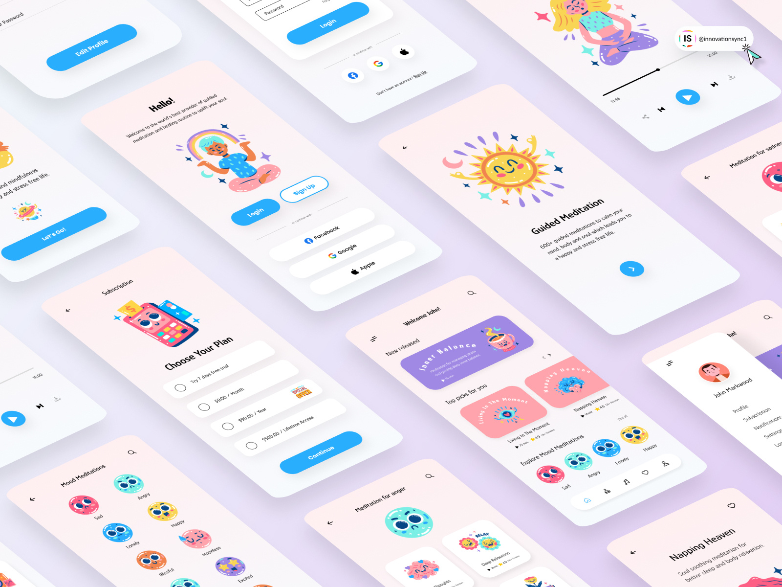 Meditation App Design by InnovationSync on Dribbble