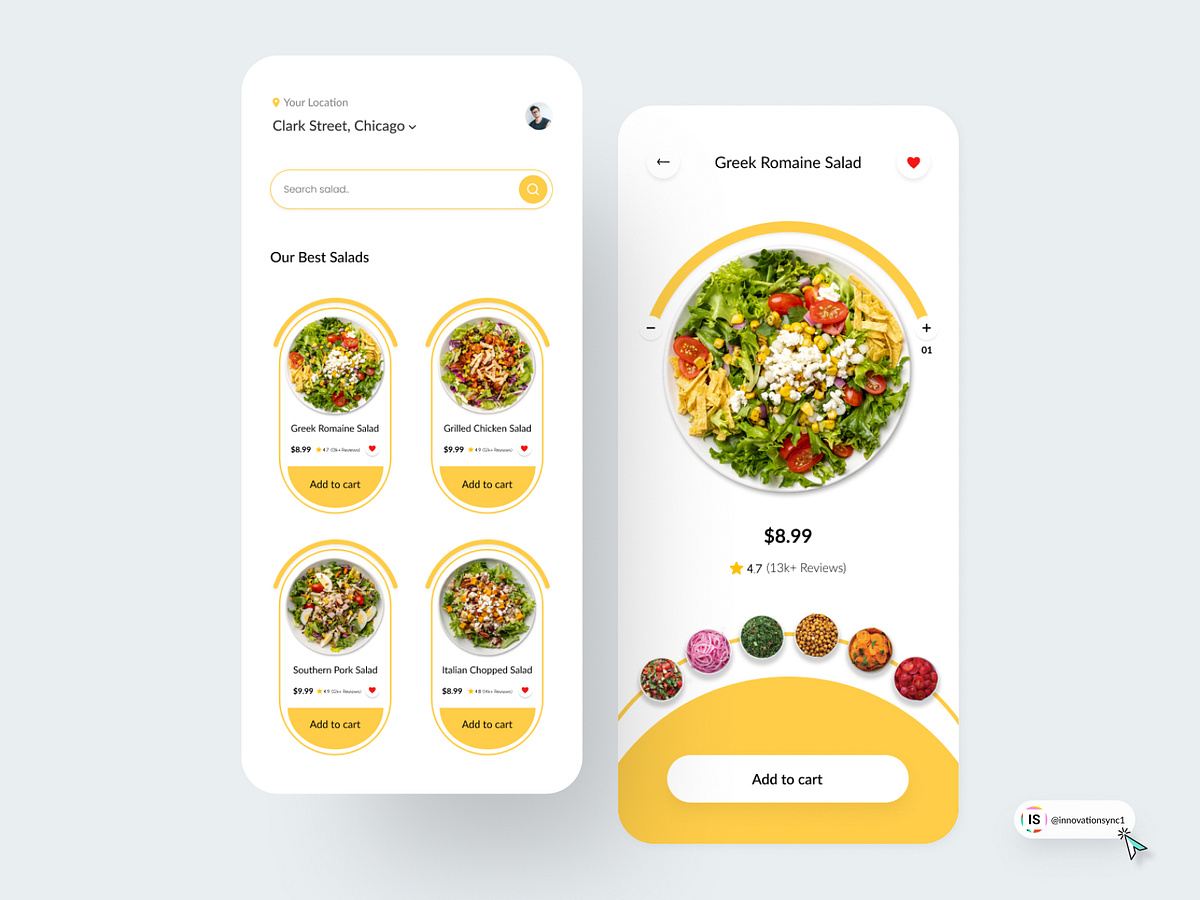 Salad App Design by InnovationSync on Dribbble