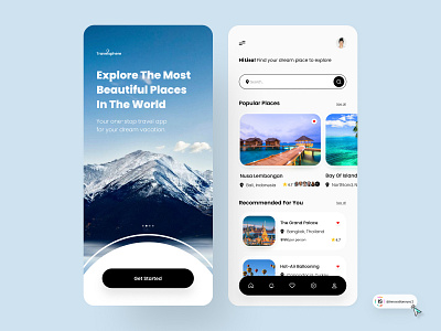 Travel App Design 3d animation art branding dashboard digitaldesign flatdesign graphic design icon illustration innovationsync logo mobile motion graphics nft product design typography ui vector webdesign