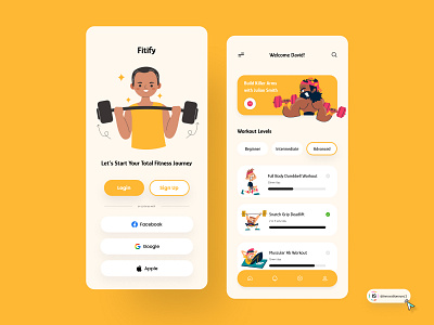 Fitness App Design 3d animation art branding dashboard digitaldesign flatdesign graphic design icon illustration innovationsync logo mobile motion graphics nft product design typography ui vector webdesign