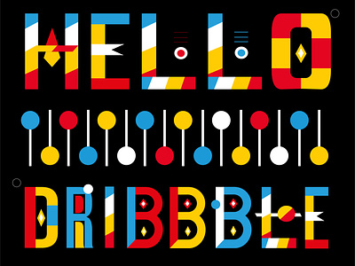 Hello dribbble! design dribbble first shot hello illustration logo typography