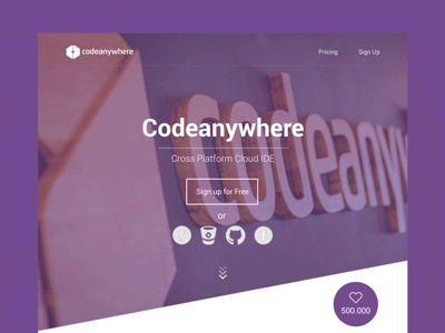 Codeanywhere Landing Page clean codeanywhere design editor graphic landing page scrolling simple ui visual website