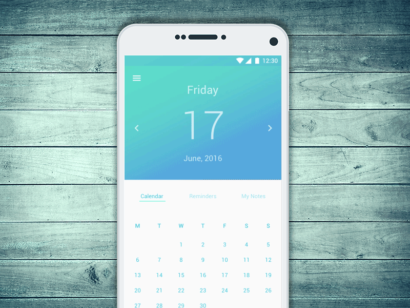 Daily Planner app calendar clean design graphic mobile notes reminders simple ui