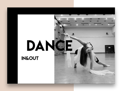Dance in&out animation black clean design graphic photography simple ui web white