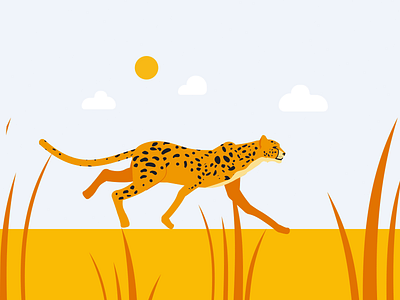 Running into the weekend like 2d animation character cheetah design graphics illustration motion run run cycle running vector weekend