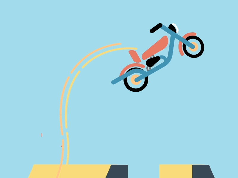 Living on the Edge 2d animation motion motorcycle ramps stunts