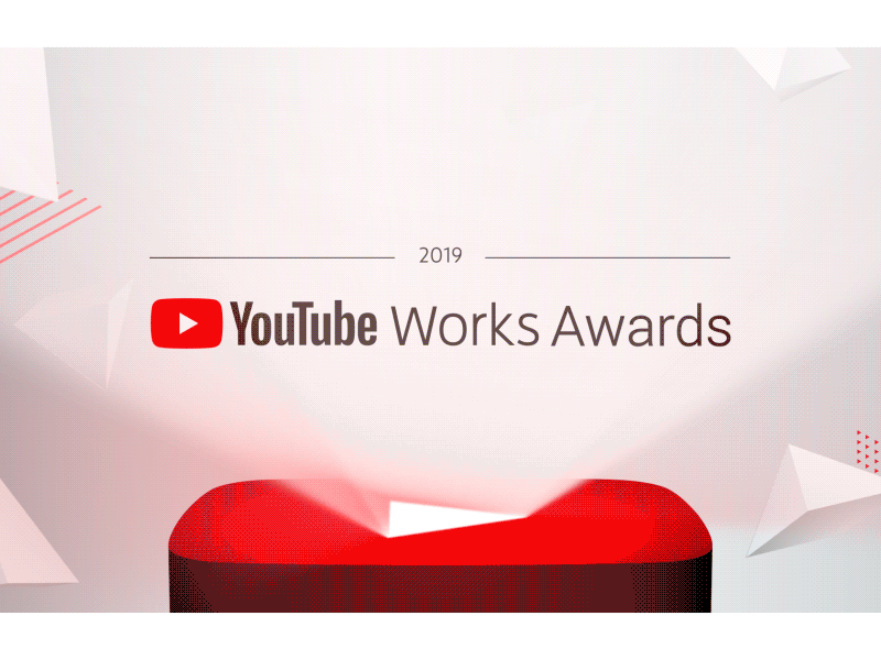 YT Works Awards 2019 2019 3d after effects animation awards design motion title triangles trophy works youtube yt yt works awards 2019
