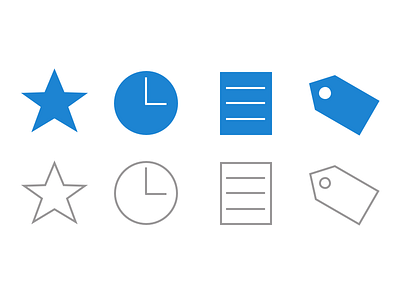 App icons app icon list star tag time