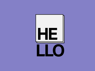 he-llo block colour design line shape type typography