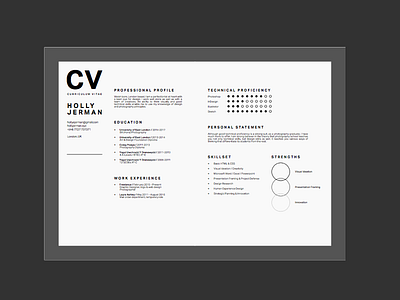 CV curriculum vitae cv designer graduate graphicdesign layout print printdesign type typography web webdesign