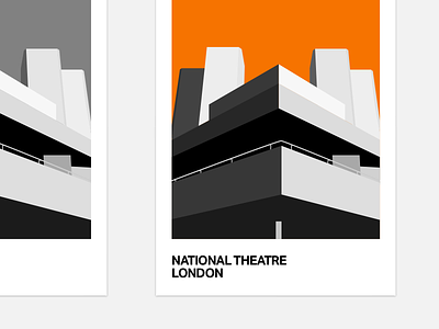 national theatre architecture brutalism illustration london print