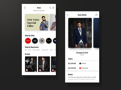 Clothing E-commerce App android app application clothes fashion ios iphone mobile ui ux