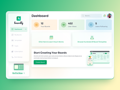 Boardly admin admin panel clean dashboard graphic design interface logo ui uiux ux