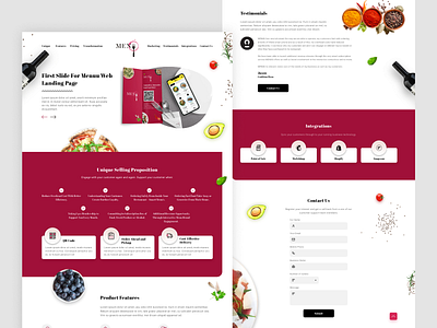 Menu admin admin panel clean dashboard design food home homepage illustration landing logo menu ui uiux ux vine