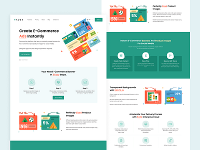 RADZS admin admin panel ads clean dashboard design green home homepage illustration landing logo marketing orange ui uiux ux white