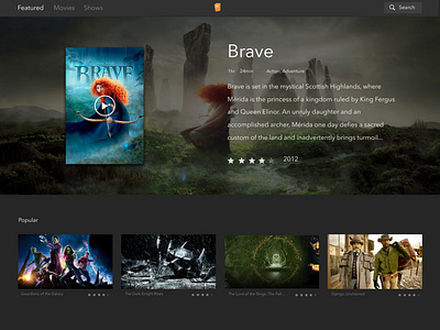 Popcorn Time Movie App UI