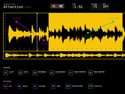 AudioEditor Concept audio audio player music music app pause synth synthesizer waveform