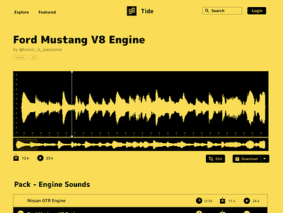 Tide - Explore new sounds audio audio editor audio player music waveform web design