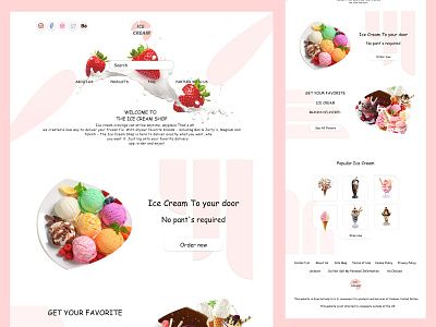 ICE CREAM Shop E-Commerce Website - Landing Page anik design e commerce ecommerce food ice ice cream landing page online shop online store product retro shop ui ui ux designer ux web website woocommerce