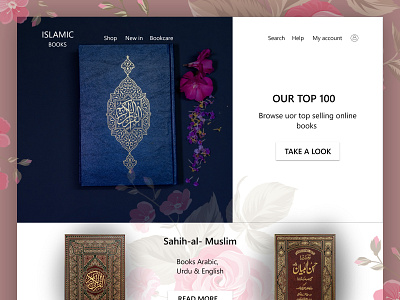 Islamic book's ui/ux web design in adobe XD 3d anik app design books branding designer graphic design islamic landing page landing page design logo motion graphics quran ramadan shop trend ui web web design website