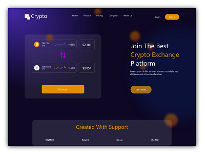 Crypto Exchange website landing page design in adobe XD 2022 anik bitcoin blockchain clean crypto currency digital ethereum finance landing page metaverse modern shop store trend ui wallet web design website