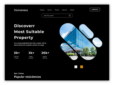 Real estate website landing page design