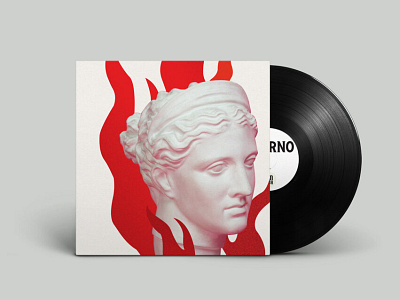 Inferno Vinyl Mock design illustration minimal