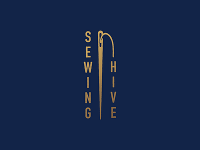 Sewing Hive Sample Mark brand branding design graphic icon illustration lettering logo mark mark icon symbol needle needle and thread needles sew sewing thread threads typography vector