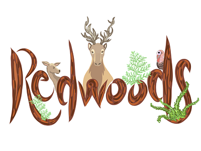 Redwoods Monastery animals design illustration natural nature