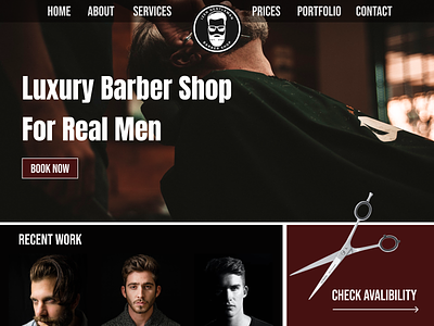 Barber Shop UI Mockup barber branding design development logo shop ui ux webdesign website wordpress