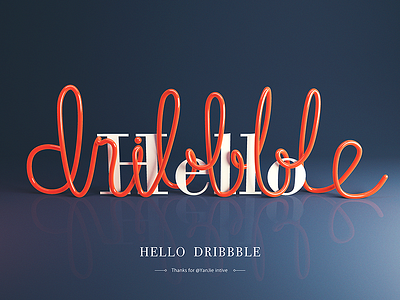 Hello Dribbble 3d dribbble