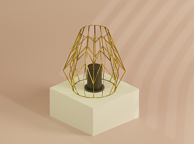 Golden Wire Lamp 3d design blender product design