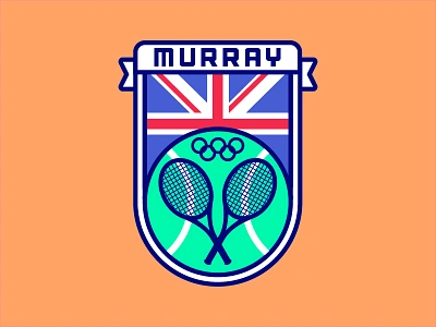 Olympic Tennis Sticker 2016 design graphic illustration murray olympic patch sticker tennis