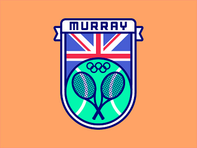 Olympic Tennis Sticker 2016 design graphic illustration murray olympic patch sticker tennis