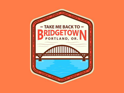 Bridgetown Badge badge bridge bridgetown illustration oregon portland vintage