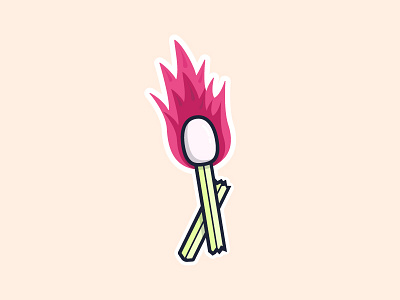 Ignite your creativity design dribbble fire flame illustration match sticker stickermule