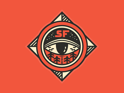 SF Badge badge eye illustration line logo mono nature patch secret sf wild