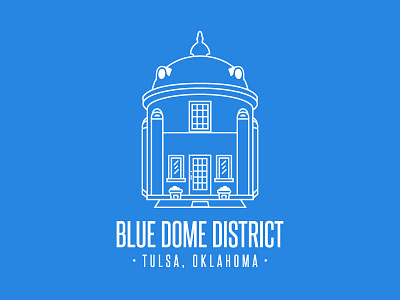 Blue Dome District blue blue dome building city design illustration line logo mono oklahoma tulsa